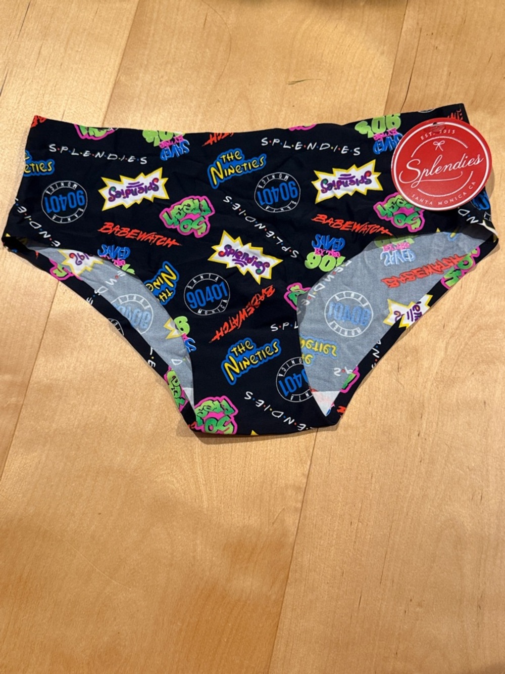 Splendies Black '90s Logo Print Bikini Brief